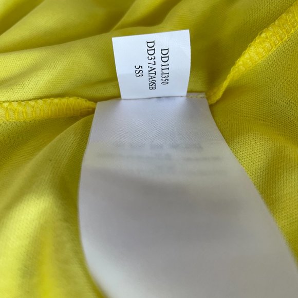 DKNY Yellow Floral, Short Sleeve,‎ V-Neck Dress with Tie Neck, Size 16, NWT - Picture 11 of 12